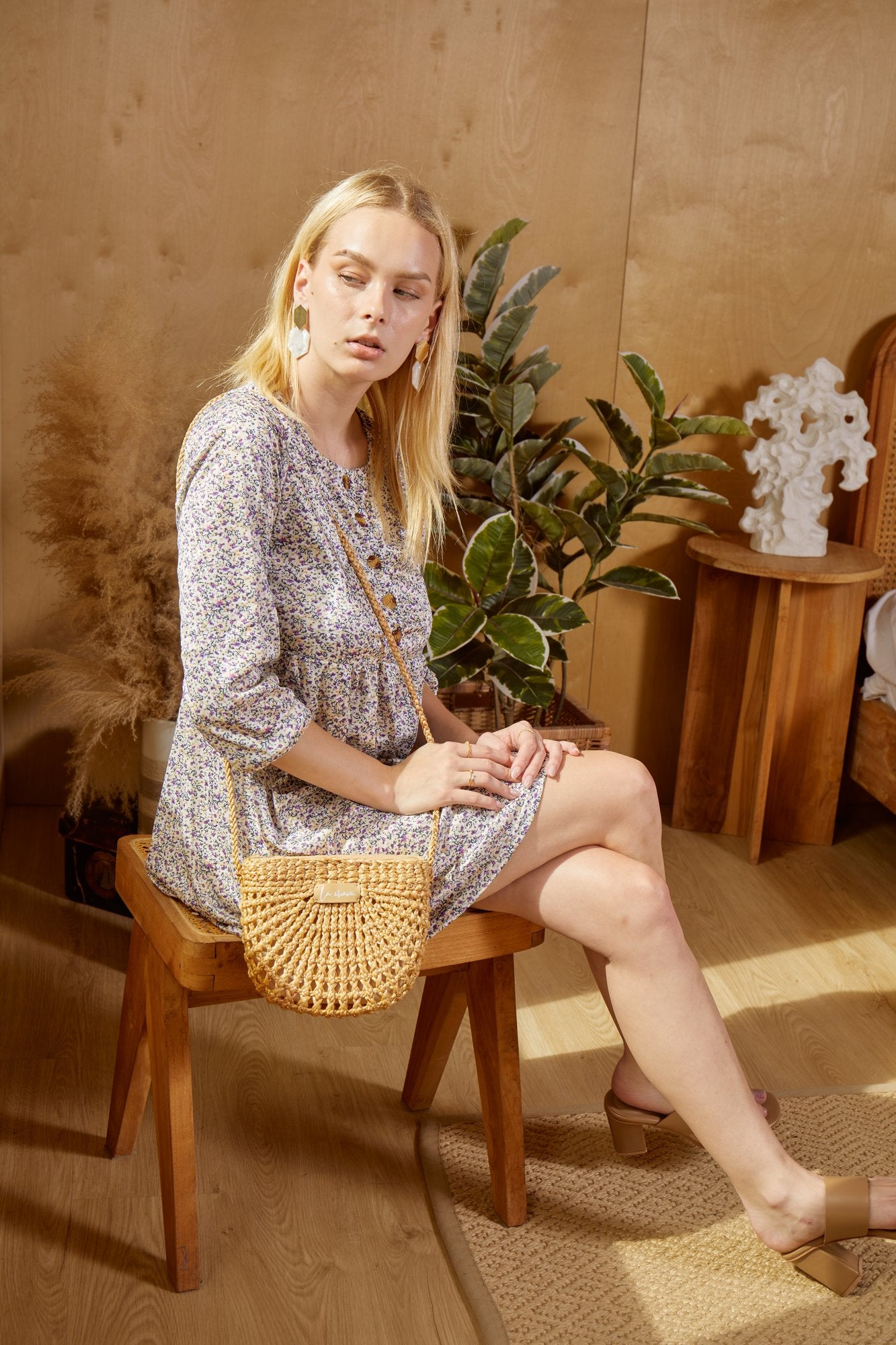 Sustainable fashion straw handmade bags
